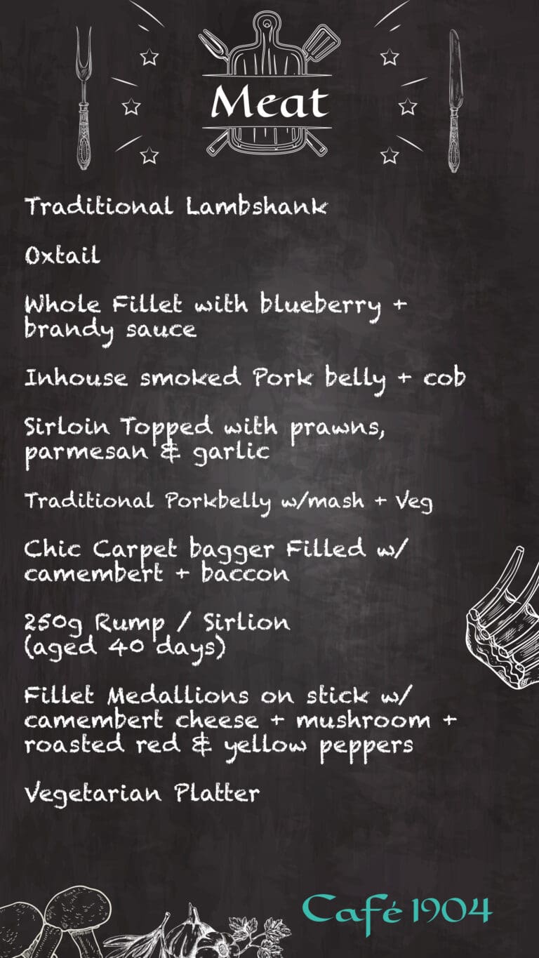 Menu ~ Café 1904